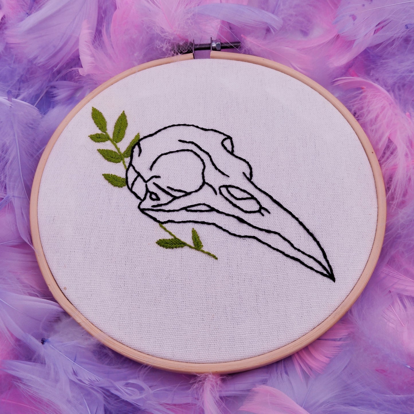 Broderie "Crâne d'oiseau" 15cm