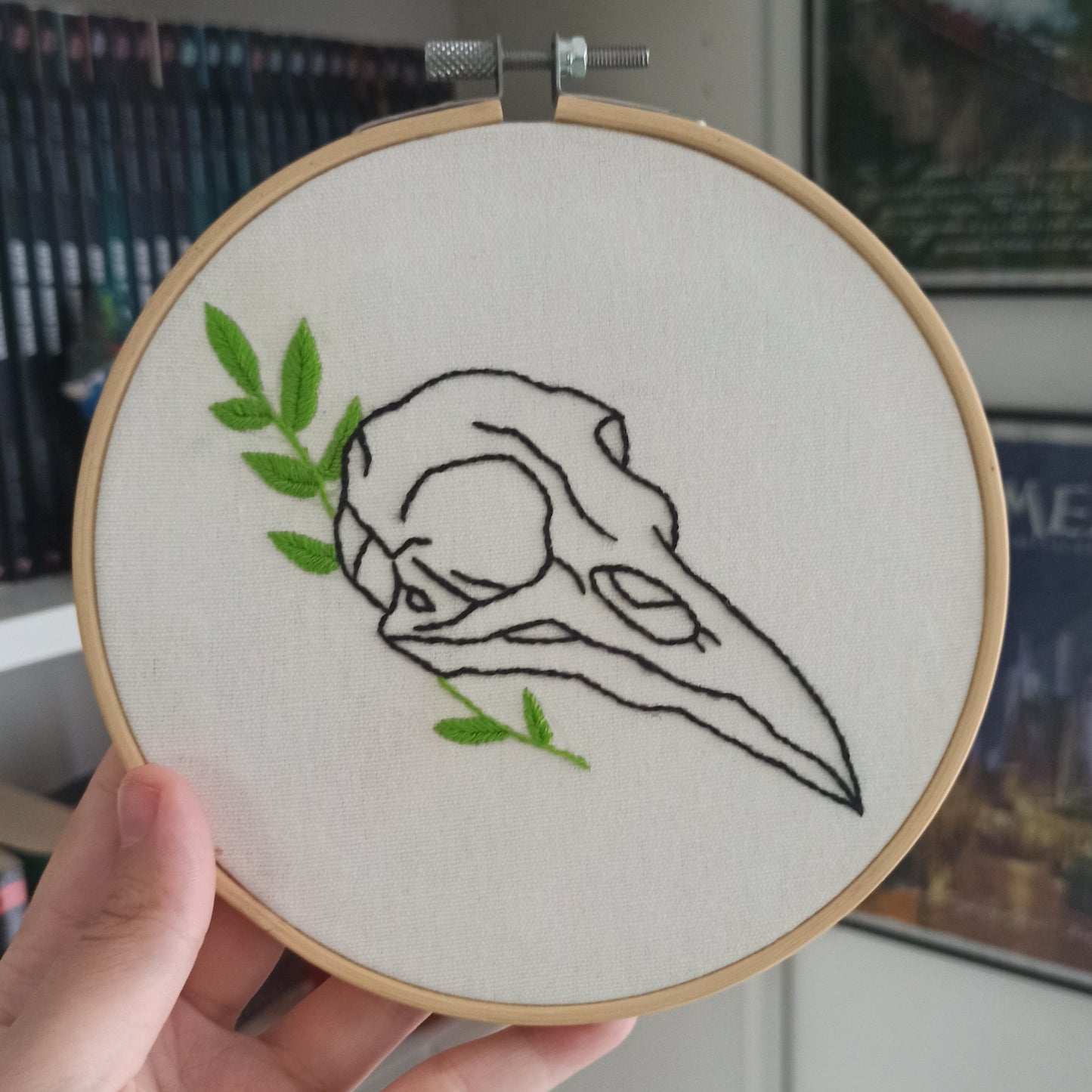 Broderie "Crâne d'oiseau" 15cm